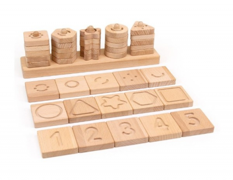 Cadouri botez - Joc-educativ-pentru-copii-si-copii-nevoi-speciale-didactic,-Andreu-Toys,-senzorial,-asociere-forme-si-cifre,-din-lemn-natur-cu-saculet-depozitare-ANDREU-TOYS