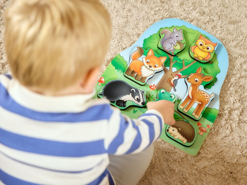 Joc Educativ Puzzle Cu Piese De Lemn - In Padure [4]