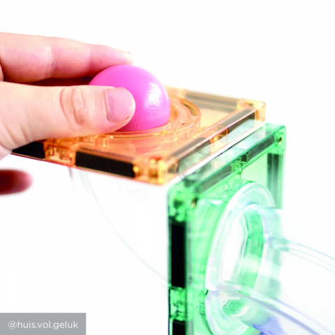 Cleverclixx-Joc magnetic Circuit pastel cu bile - 70 Piese, Cleverclixx [2]