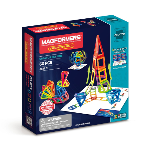 Oktató játékok - Joc magnetic de constructie Magformers Creator Set - Creatorul, 60 piese
