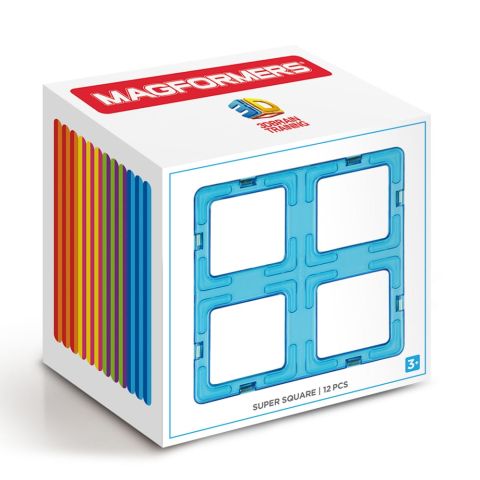 Oktató játékok - Joc magnetic de constructie Magformers Super Square Set - 12 piese in forma de patrat