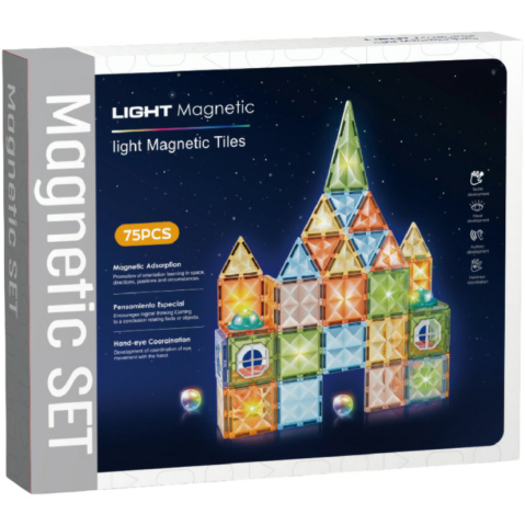 Oktató játékok - Joc magnetic Diamond cu lumini - 75 piese (7.5 cm)