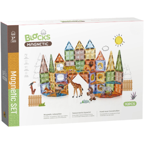 Oktató játékok - Joc magnetic Diamond La Zoo - 92 piese (7.5 cm)