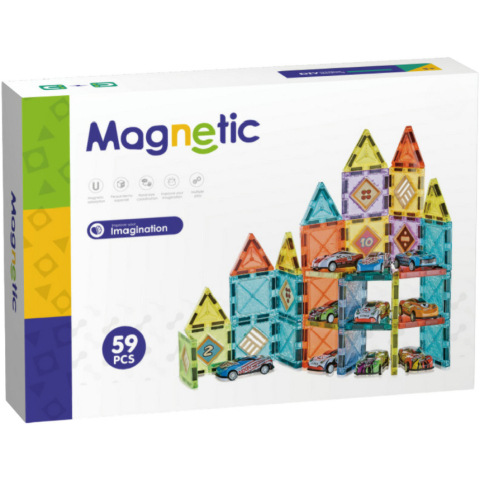 Akciók - Joc magnetic - Parcarea masinutelor 59 piese (5.5 cm)