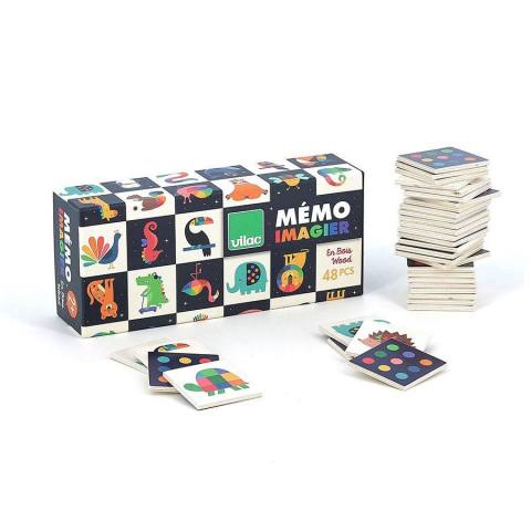 Vilac-Joc MEMO din lemn - Animale curcubeu - Andy Westface [1]
