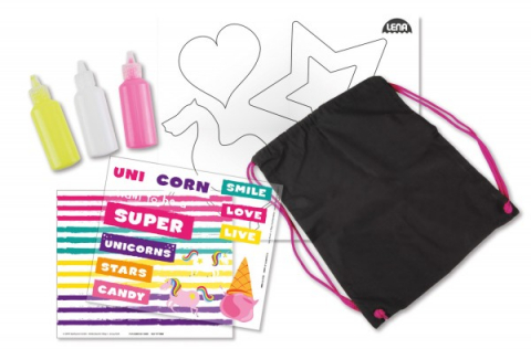 Lucru manual copii - Joc si kit creativ pentru fete Lena Rucsacel textil cu Unicorn