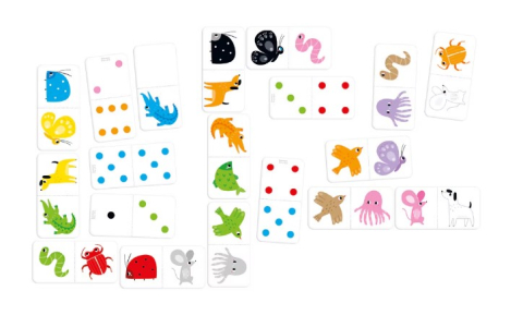 BANANA PANDA-Joc societate educativ pentru copii, Domino cu animale, cifre si culori, Banana Panda, Let's Play, 28 piese printate fata-verso, 2-4 jucatori [3]