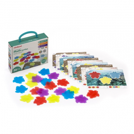 Játékok 2 éves kortól - Miniland-Joc-Testoasele-matematice-cu-piese-transparente