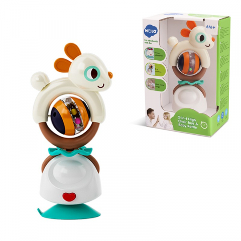 Jucarii 0-12 luni - Jucarie Bebe Cu Ventuza Si Zornaitoare Iepuras