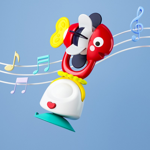 Jucarie Bebe Cu Ventuza Si Zornaitoare Pestisor [2]