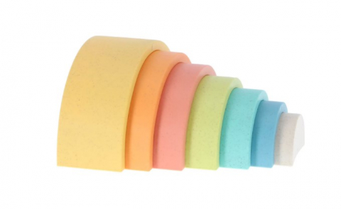 Jucarie bebelusi educativa din bio plastic, Otto Simon, Curcubeu stivuibil, 7 culori [1]