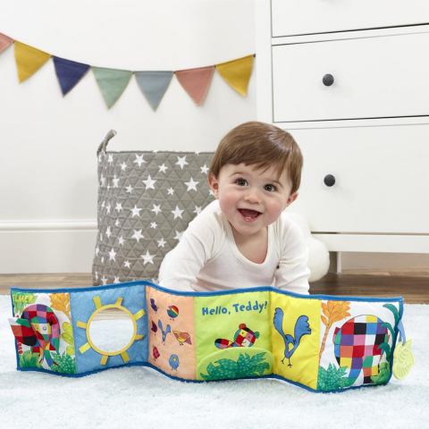 Rainbow Designs-Jucarie - carte Elmer cu doua fete pentru dezvoltare senzoriala [7]