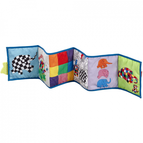 Rainbow Designs-Jucarie - carte Elmer cu doua fete pentru dezvoltare senzoriala [4]