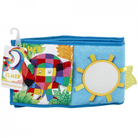 Jucarii 1-3 ani - Rainbow Designs-Jucarie - carte Elmer cu doua fete pentru dezvoltare senzoriala