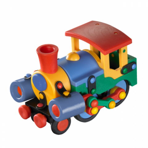 Játékok 3-5 éveseknek - Jucarie de construit mic-o-mic 3D Locomotiva 089.070, 15 cm