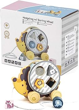 Cadouri prima aniversare - New Classic Toys Jucarie de tras roata sortator forme geometrice Arici PolarB