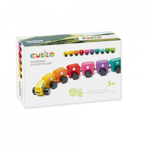 Játékok 3-5 éveseknek - Jucarie din lemn, Cubika, Omida Colorata