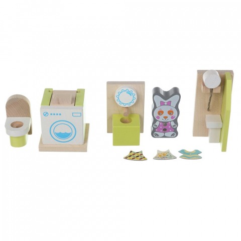 Jucarie Din Lemn Cubika, Set Constructii, "My Bathroom" [2]