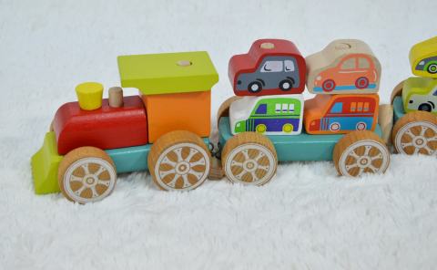 Cubika-Jucarie Din Lemn, Cubika, "Trenulet Cu Masinute"    [4]