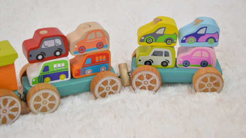 Cubika-Jucarie Din Lemn, Cubika, "Trenulet Cu Masinute"    [5]