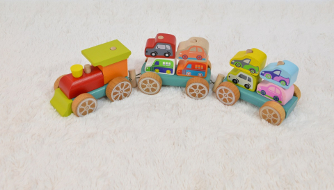 Cubika-Jucarie Din Lemn, Cubika, "Trenulet Cu Masinute"    [3]