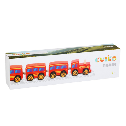 Játékok 3-5 éveseknek - Jucarie din lemn, Cubika, Trenulet Magnetic