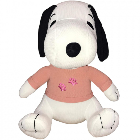 Jucarii 1-3 ani - Grupo Moya-Jucarie din material textil elastic Snoopy cu bluza roz, 32 cm (asezat)