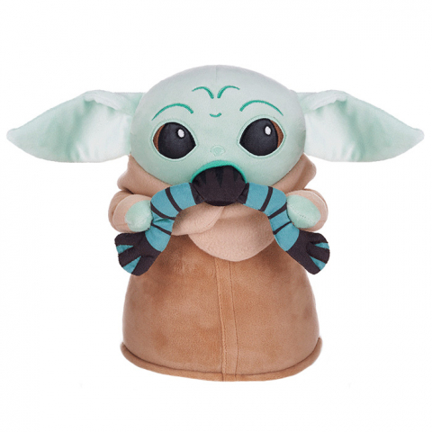 Jucarii 0-1 ani - Jucarie din plus Baby Yoda cu broasca, Star Wars, 28 cm