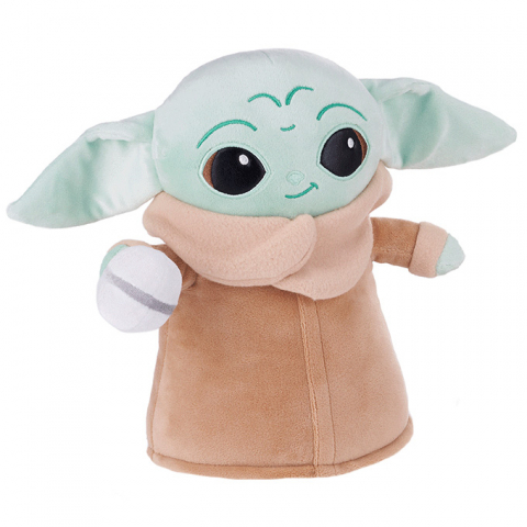 Jucarii 0-1 ani - Jucarie din plus Baby Yoda cu minge, Star Wars, 28 cm