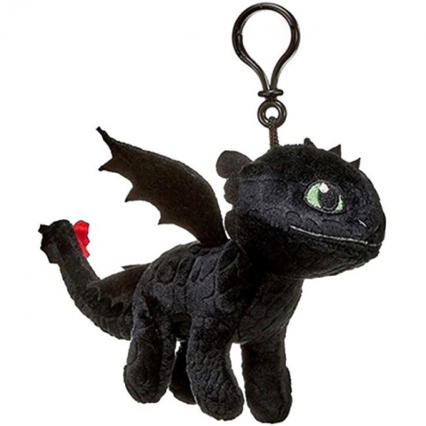 Jucarii 0-1 ani - Jucarie din plus cu breloc Toothless, How to train your dragon, 20 cm
