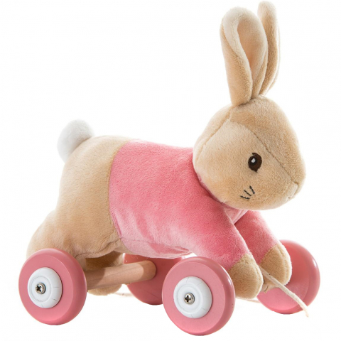 Játékok 1-3 éveseknek - Jucarie din plus cu roti Flopsy Rabbit