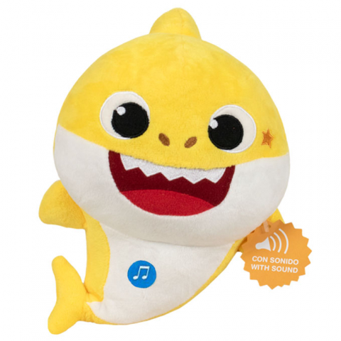 Jucarii 0-1 ani - Jucarie din plus cu sunete Baby Shark, 43 cm