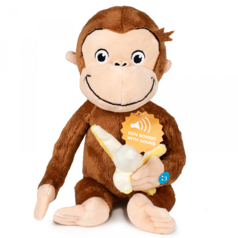 Jucarii 0-1 ani - Play by Play-Jucarie din plus cu sunete Curious George cu banana, 24 cm