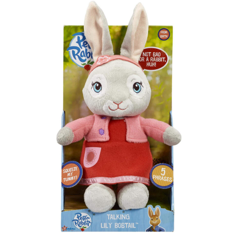 Jucarii 1-3 ani - Rainbow Designs-Jucarie din plus cu sunete Lily Bobtail, Peter Rabbit, 25 cm