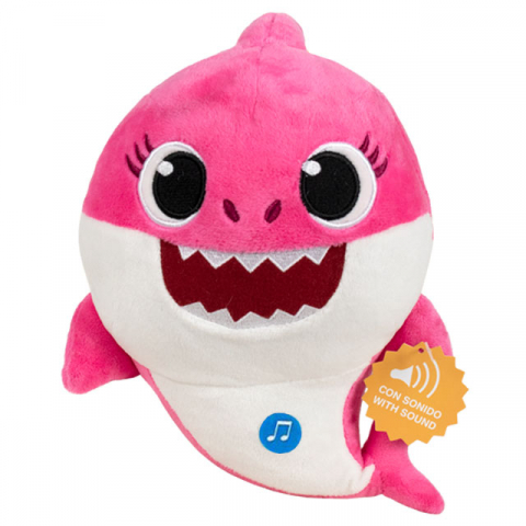 Jucarii 0-1 ani - Jucarie din plus cu sunete Mummy Shark, Baby Shark, 43 cm
