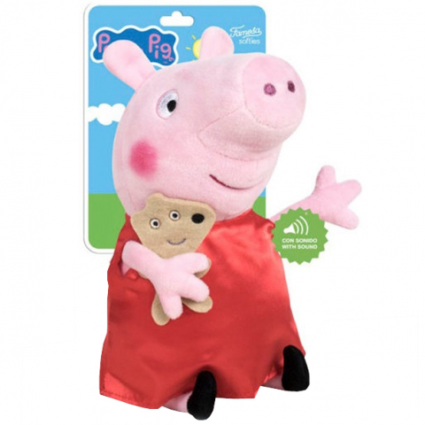 Jucarii 0-1 ani - Jucarie din plus cu sunete Peppa Pig, 21 cm