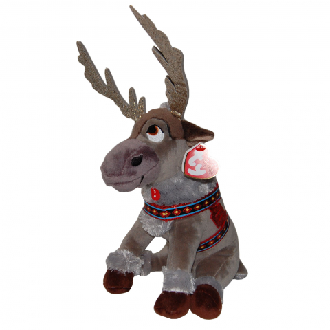 Jucarie din plus cu sunete Renul Sven cu ham rosu, Frozen, 16 cm [1]