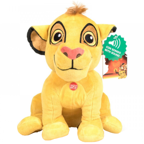 Jucarii 0-1 ani - Jucarie din plus cu sunete Simba, Lion King, 24 cm