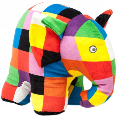 Jucarii 1-3 ani - Rainbow Designs-Jucarie din plus Elefantul Elmer, 21 cm