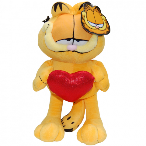 Jucarii 0-1 ani - Jucarie din plus Garfield cu inima, 32 cm