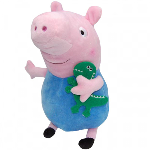 Jucarii 0-1 ani - Jucarie din plus George cu dinozaur, Peppa Pig, 18 cm