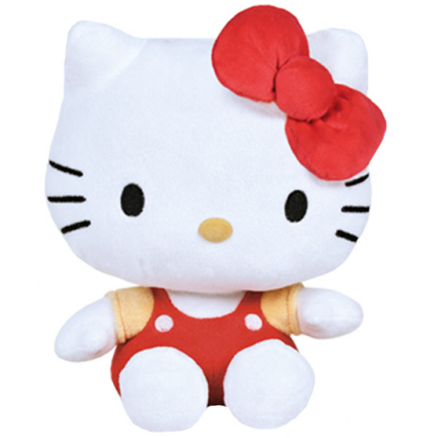 Jucarii 0-1 ani - Jucarie din plus Hello Kitty Icon, Rosu, 22 cm