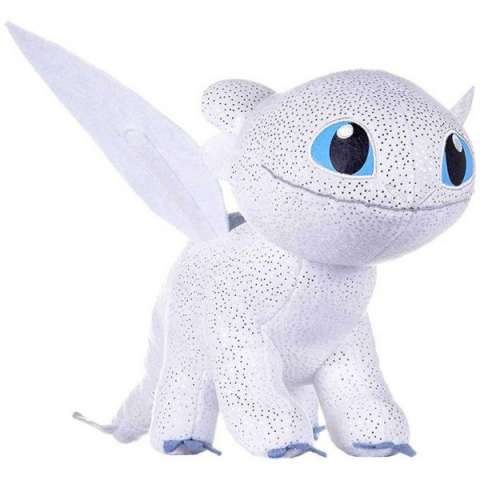 Jucarii 0-1 ani - Jucarie din plus Light Fury Sparkle, Dragons, 40 cm