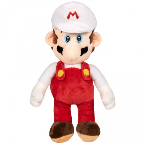 Jucarii 0-1 ani - Jucarie din plus Mario Fire (sapca alba), 36 cm