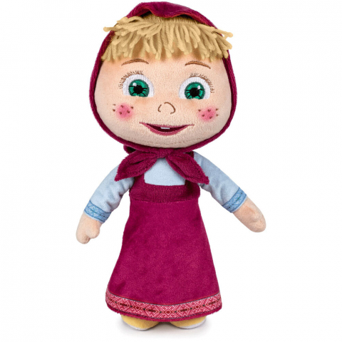 Jucarii 0-1 ani - Jucarie din plus Masha cu rochie, Masha & The Bear, 26 cm