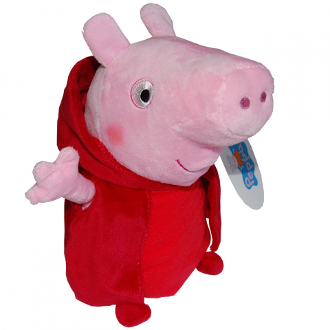 Jucarii 0-1 ani - Jucarie din plus Peppa Pig cu pelerina, 29 cm