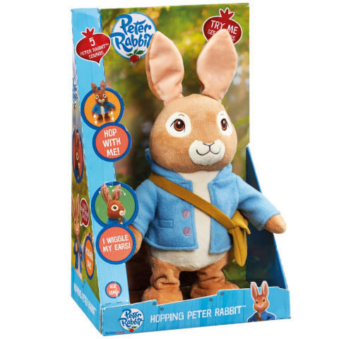 Játékok 1-3 éveseknek - Jucarie din plus Peter Rabbit, Talking & Hopping, 34 cm