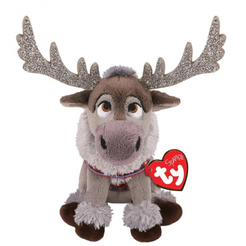 Jucarii 0-1 ani - Jucarie din plus Renul Sven cu ham rosu, Frozen, 25 cm