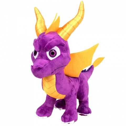 Jucarii 0-1 ani - Jucarie din plus si material textil Spyro in picioare, 32 cm