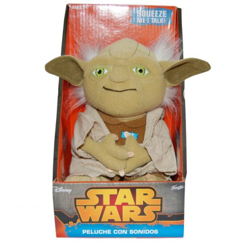 Jucarii 0-1 ani - Jucarie din plus si material textil, Star Wars Yoda, 20 cm